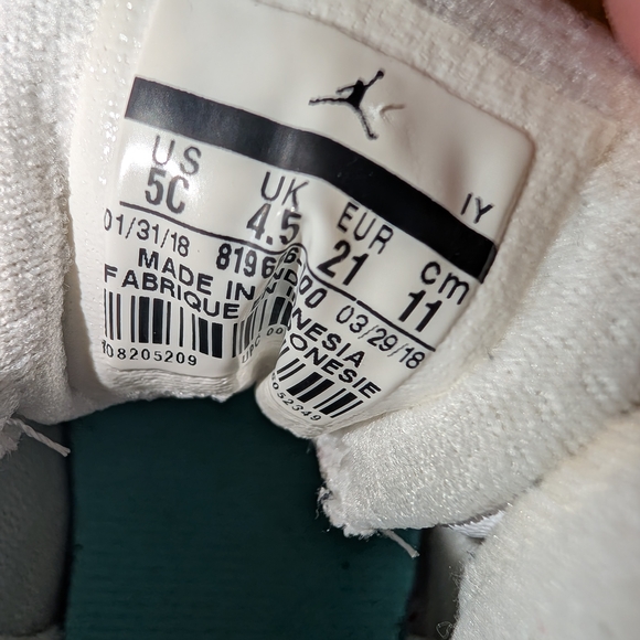 Jordan Kids Sneakers in White and Aqua - Picture 5 of 5